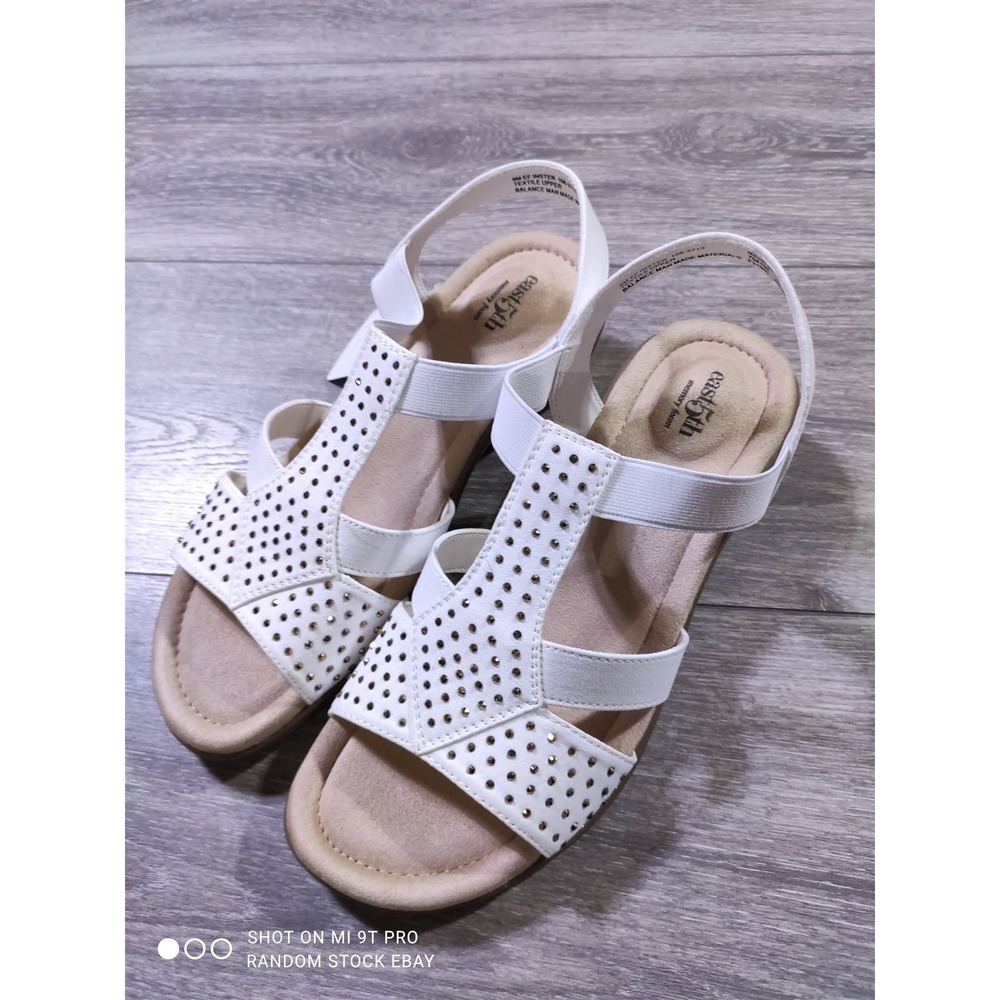 East 5th Inster Sandals Adult 9 White Slingback Comfort Studded Women